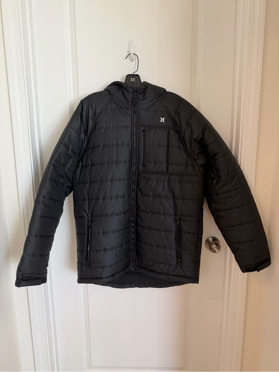 Hurley Other - Hurley Black Quilted Hooded Puffer Jacket